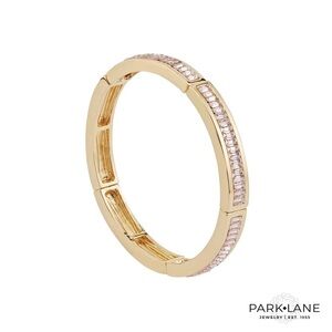 Park Lane Lush Gold Stretch Bangle Bracelet with Sparkling Accents